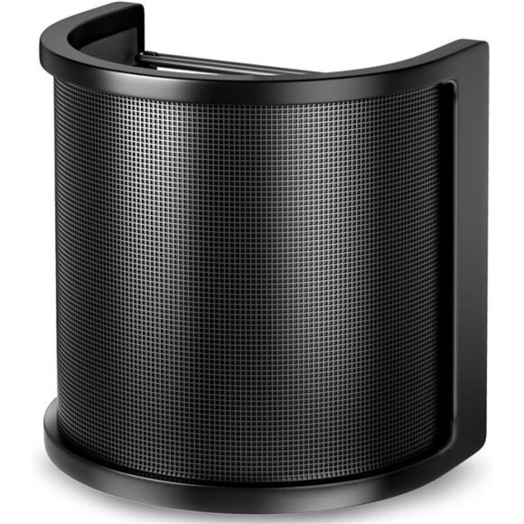 Pop Filter,PEMOTech [Upgraded Three Layers] Metal Mesh & Foam & Etamine Layer - Picture 1 of 7